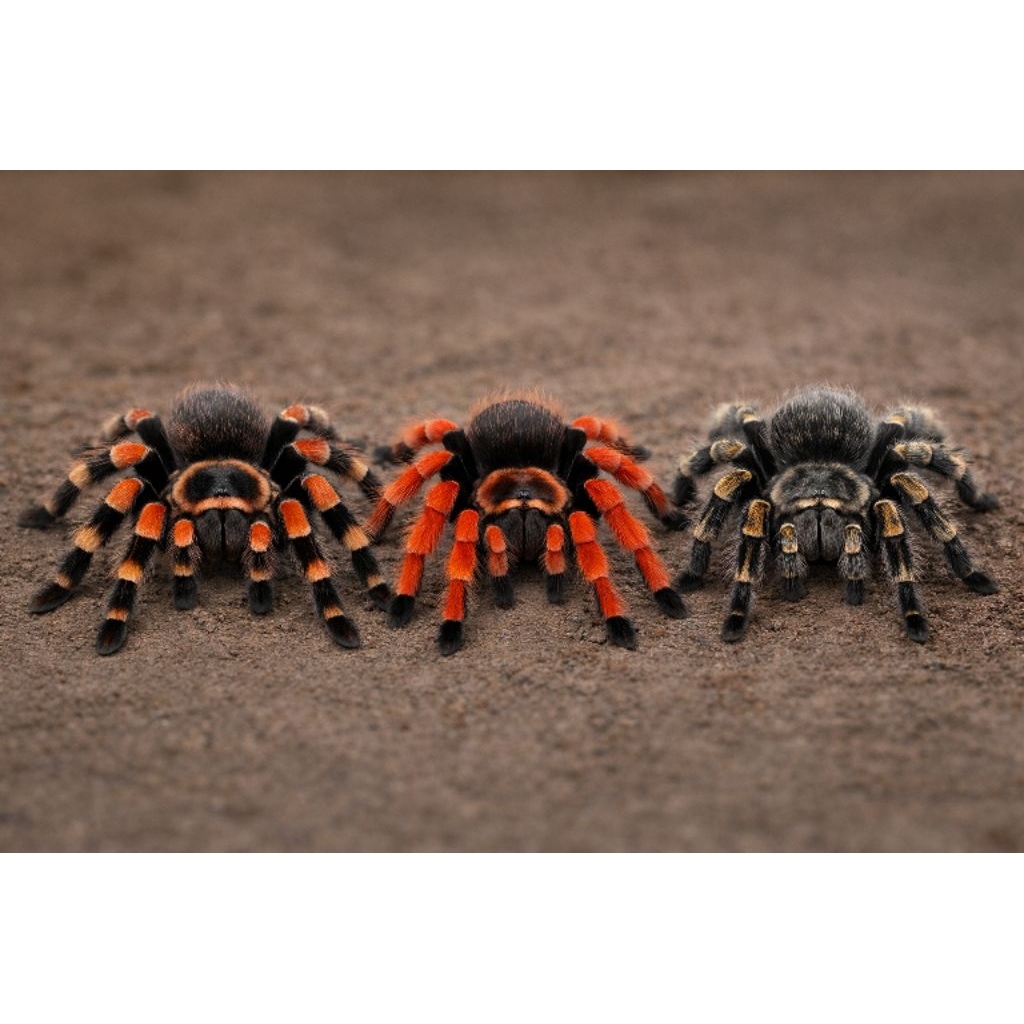 Brachypelma hamorii, Boehmei, & Grammostola pulchripes Female