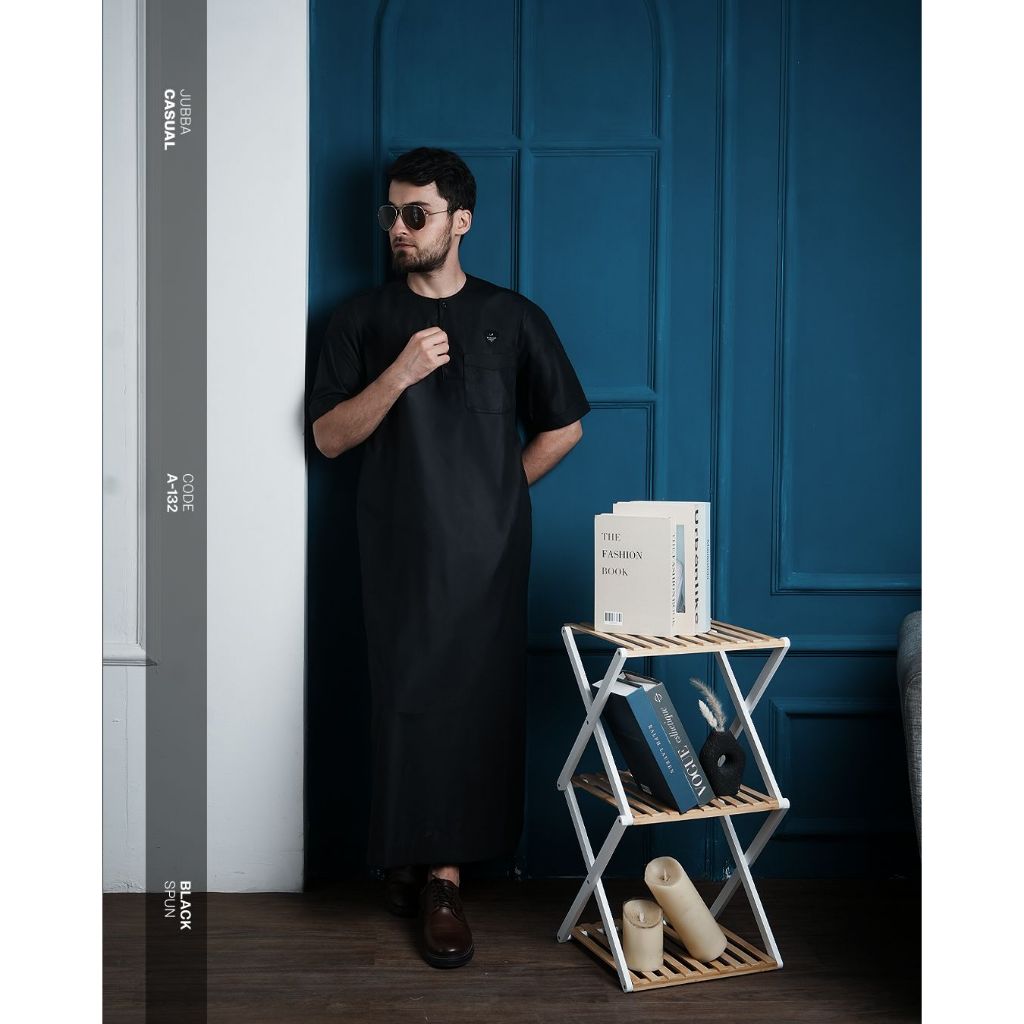 SAMASE Jubba Casual Reguler A132 Lengan Pendek Jubah Ghamis Muslim Pria Dewasa New Samase Official