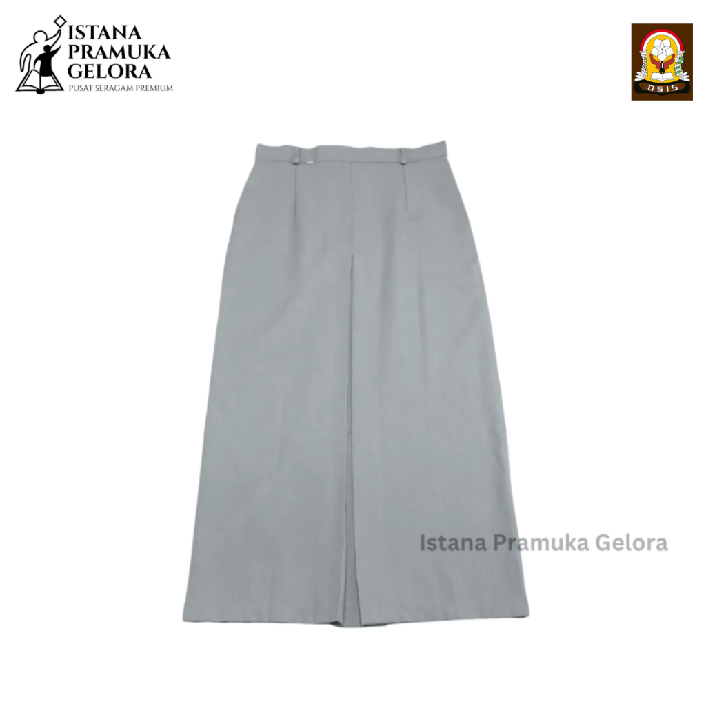 (PREMIUM) Seragam Sekolah Rok SMA /SMK Tetrex Panjang Span Tetrex  Warna Abu Rokok - Istana Pramuka 
