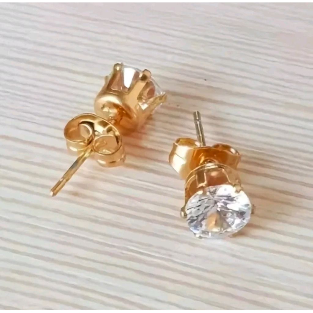 anting tusuk titanium giwang mata satu satu warna perhiasan tidak luntur
