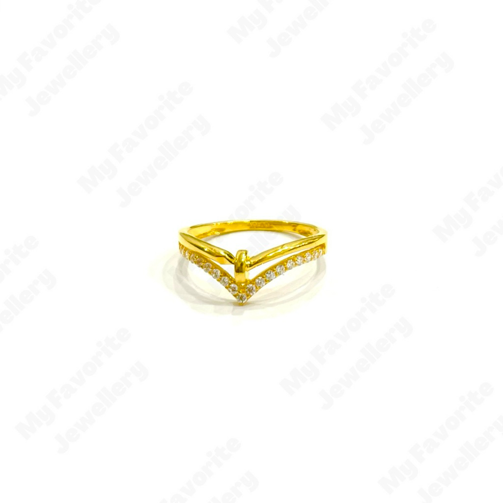 Cincin Paku Aurel Ad Putih Uk14 Emas Asli Kadar 700 16K