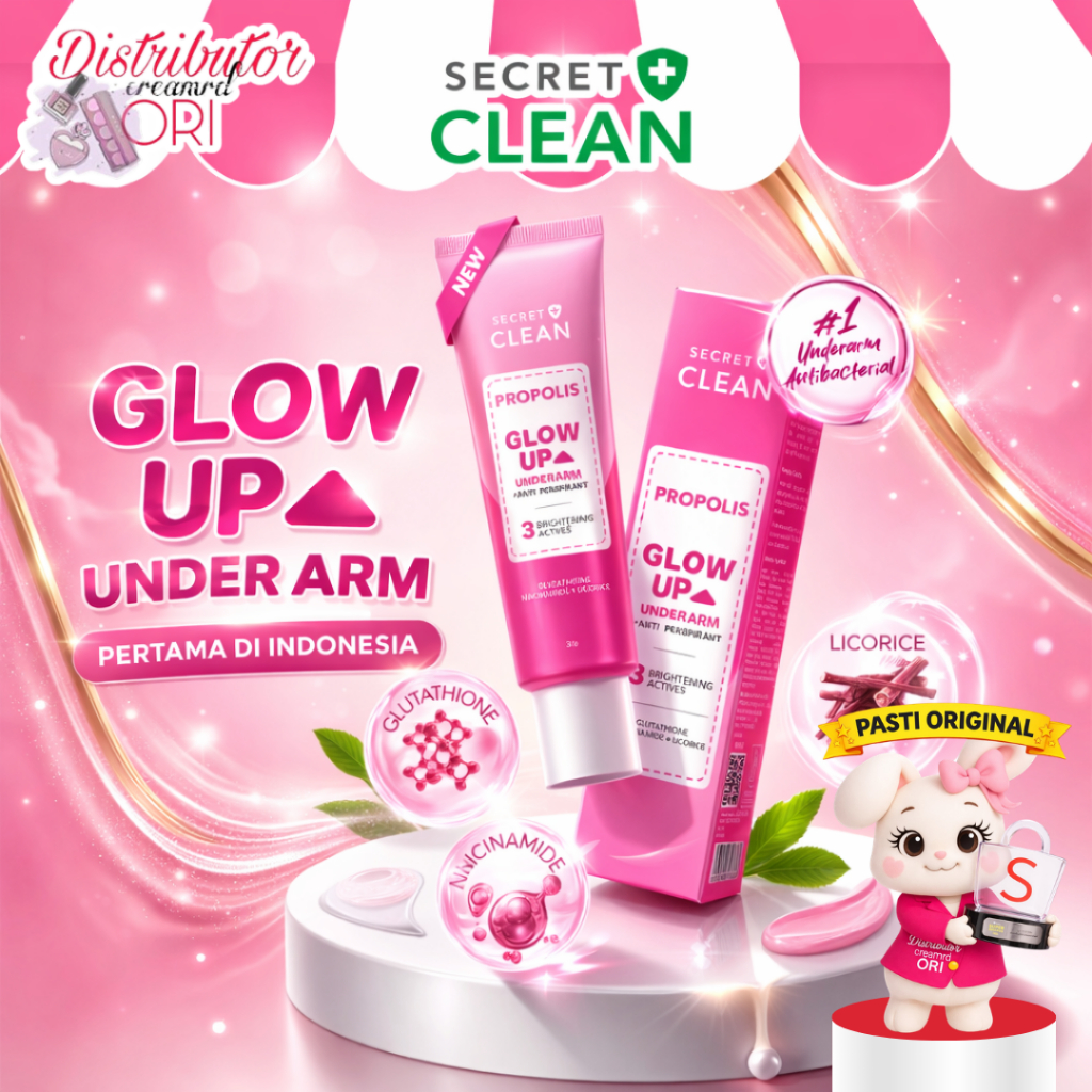 Secret Clean Propolis Glow Up Underarm 30gr | Pencerah Lipatan, Selangkangan, Ketiak  | Bpom | Origi