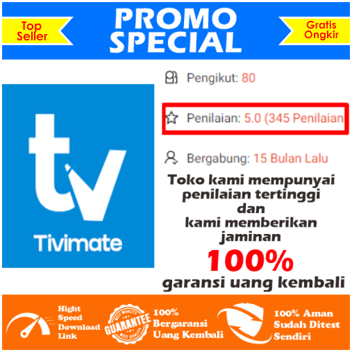 [PROMO BELI 1 GRATIS 1 Tivimate APLIKASI NONTON TV DI HP ANDROID LIFETIME Andoid PRO No Trial Full V