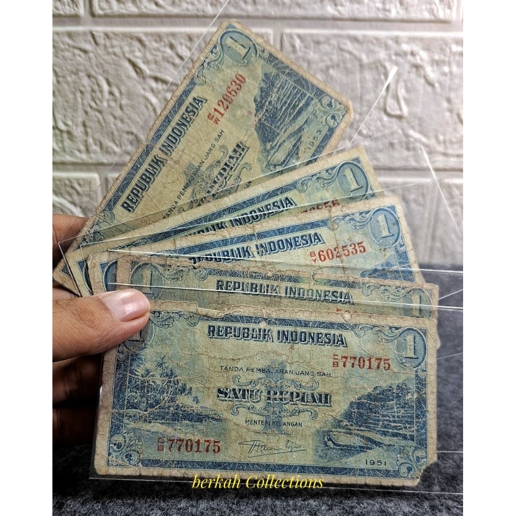 uang kertas 1 rupiah seri pemandangan asli
