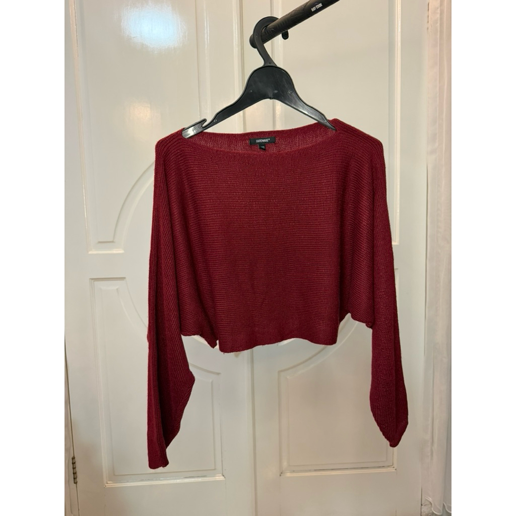 CROP SWEATER MAROON - HARDWARE