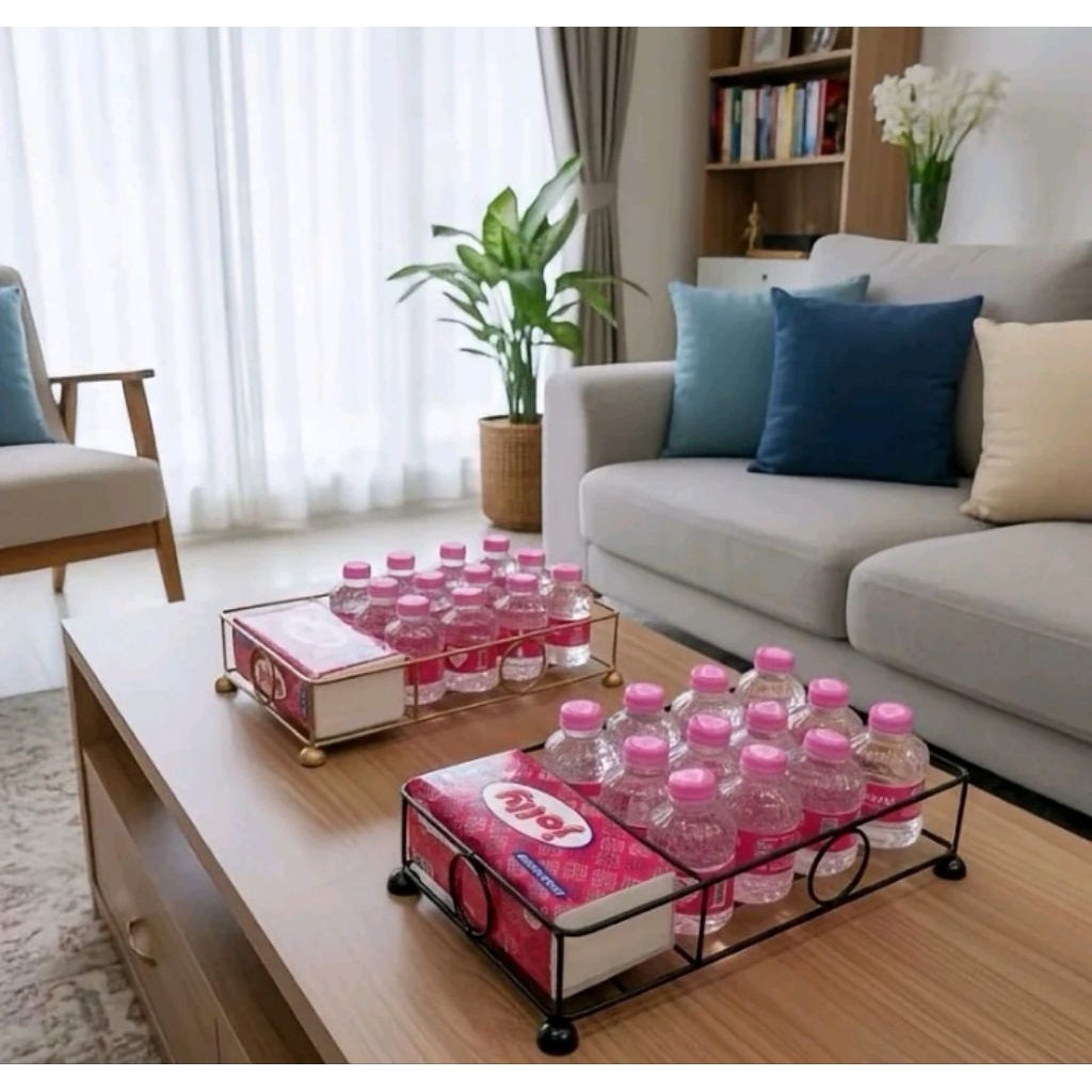 RAK MINUMAN AQUA LEBARAN/RAK MINUMAN SERBAGUNA/RAK MINIMALIS/RAK TEMPAT TISSU