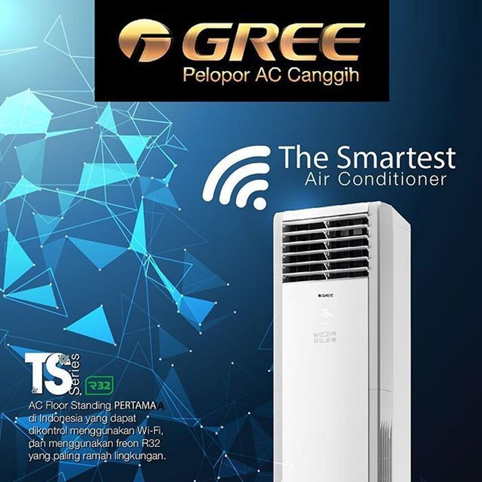 Prima Jaya AC GREE FLOOR STANDING NON-INVERTER 6PK ( GVC-55TS(S) ) Garansi Pendingin Berdiri Hemat E