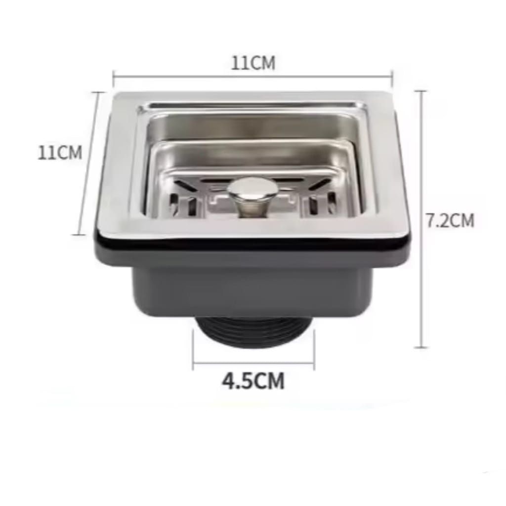 Afur set segi stainless 304 / saringan wastapel dan sink model kotak