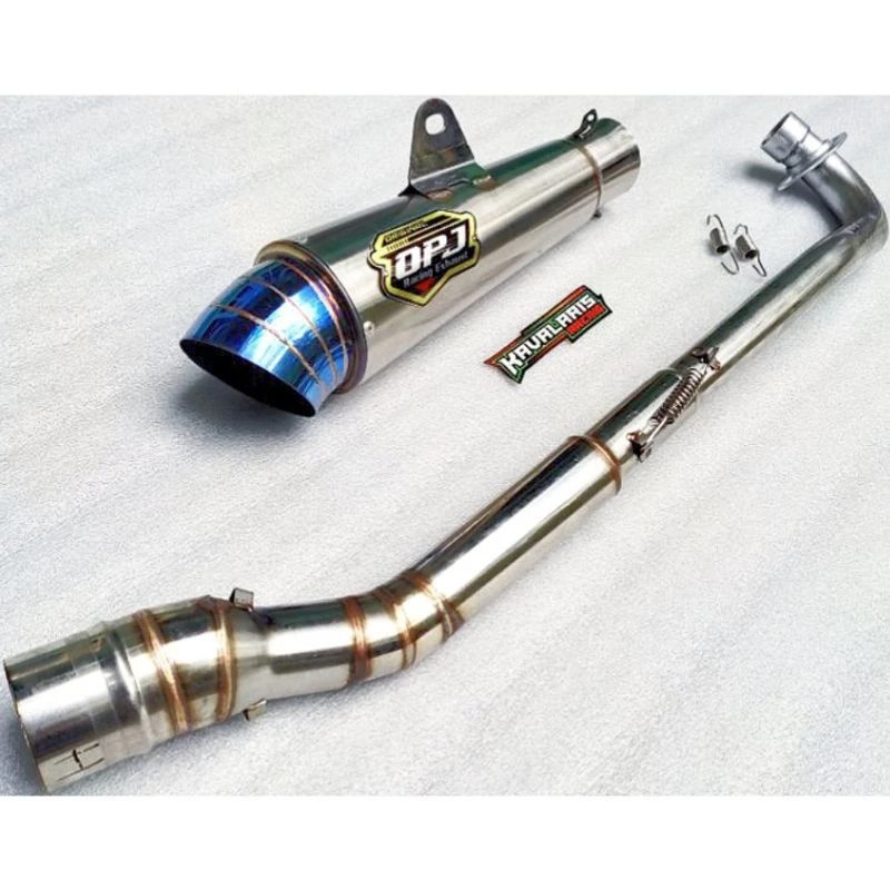 Knalpot Racing DPJ Jigsaw Blue Sarteng All Bebek Revo Jupiter Vega Grand Supra Blade C70 Astrea