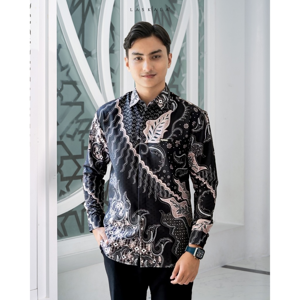 HAVAR x Laskala Batik Premium Surya Kemeja Batik Pria Slimfit Lengan Panjang
