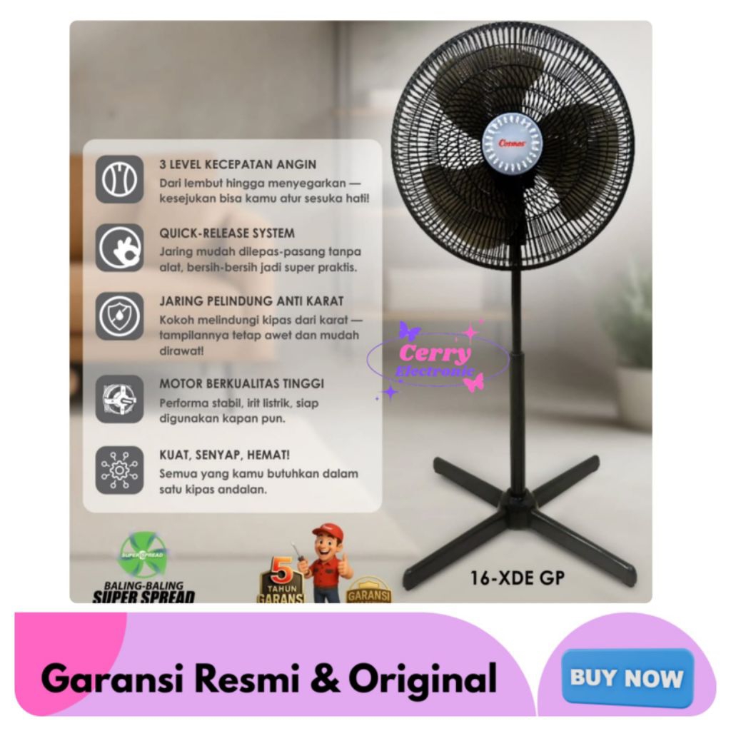 Kipas Angin Cosmos 16 XDE GP Kipas Angin Berdiri 16inci Cosmos