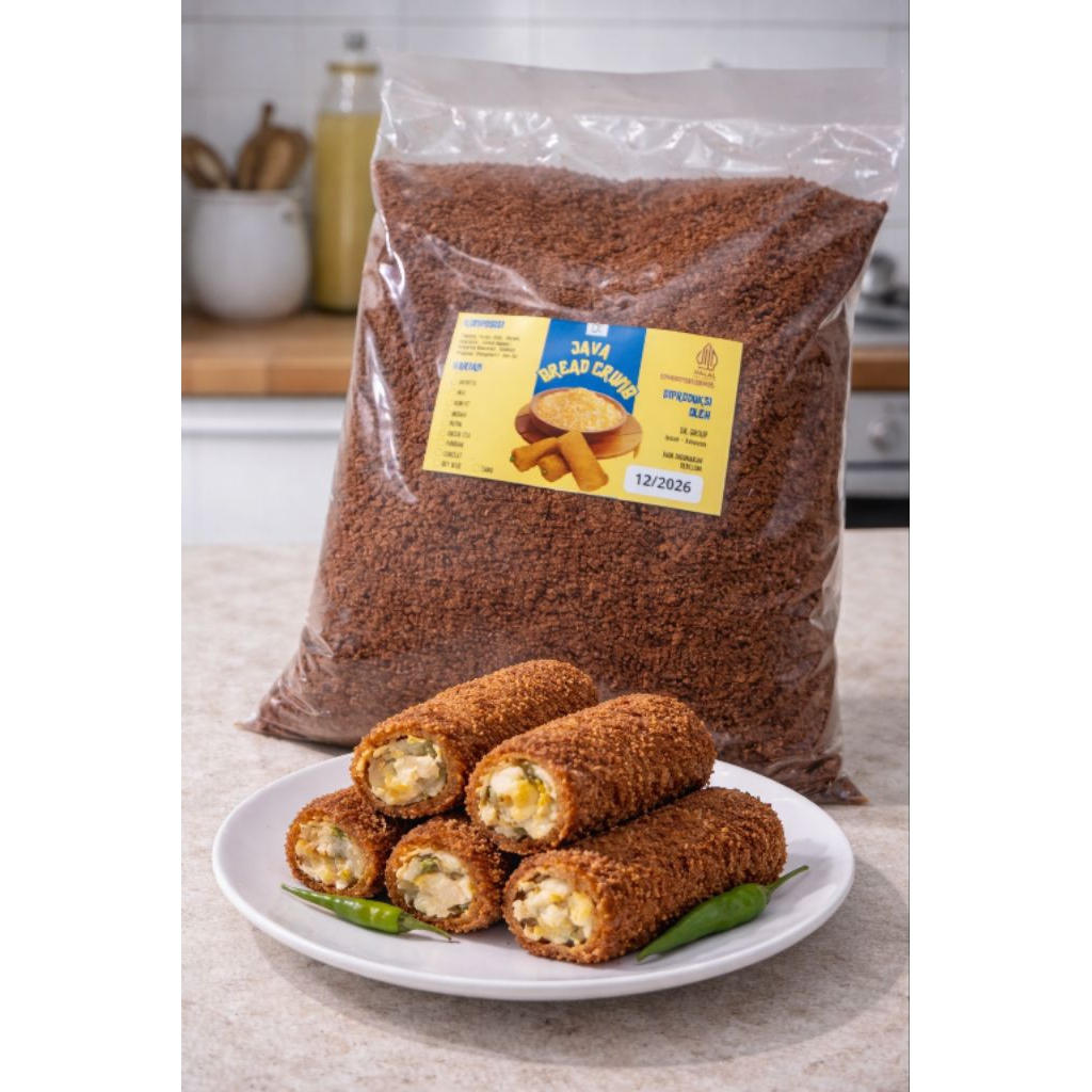 Panir / Tepung roti risol warna Coklat merk Duos / Javabreadcrumbs 1kg