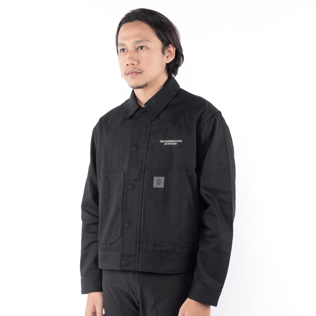 TOWARDE Imperat MATERNAL DISASTER BLACK ZIPPER TRUCKER WORK JACKET ORIGINAL