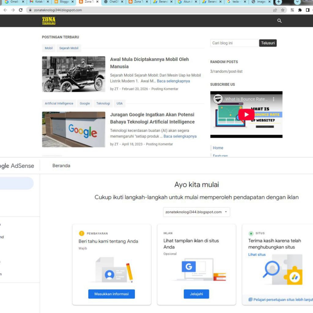 Blogger & Adsense niche teknologi