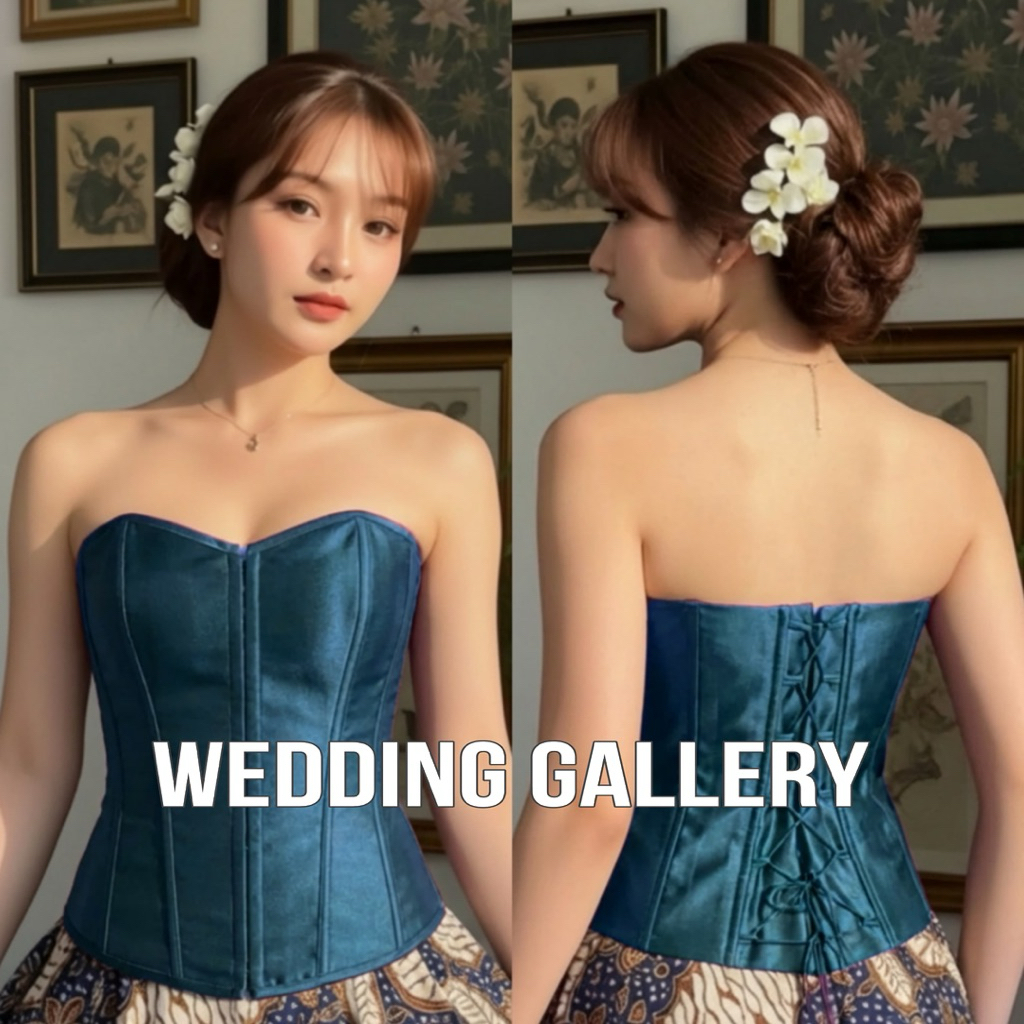 Bustier satin pengantin | Longtorso dalaman kebaya | Kamisol kebaya premium