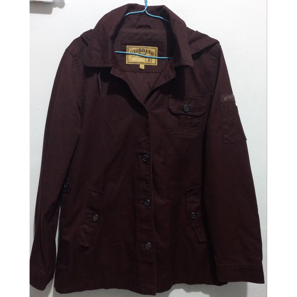 SemiParka Giordano Tebal Merah Maroon Tua Berhodie