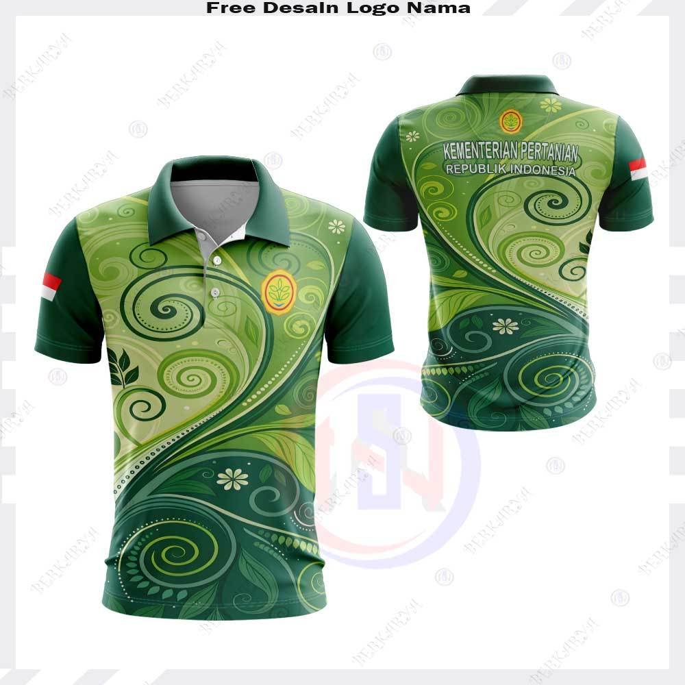 TERBARU Kaos Polo Baju Jersey Kementan RI Fullprint Baju Kementan ( Kementrian Pertanian )