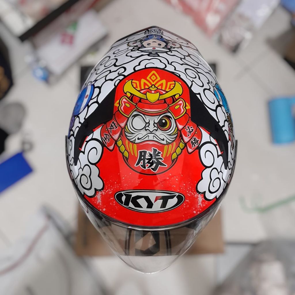 HELM OPEN FACE KYT TTR JET SUSHI TIME SIZE L. SECOND SUPER LIKE NEW. HELM DI PAKE 1X. RARE. MURAH