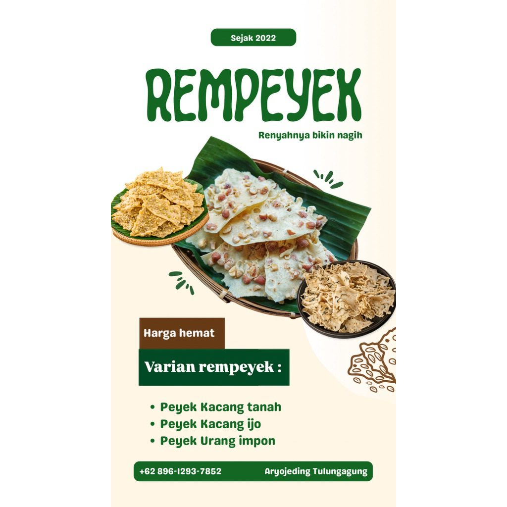 (TERMURAH) REMPEYEK 500g, PEYEK KACANG TANAH,PEYEK KACANG IJO, PEYEK URANG IMPUN