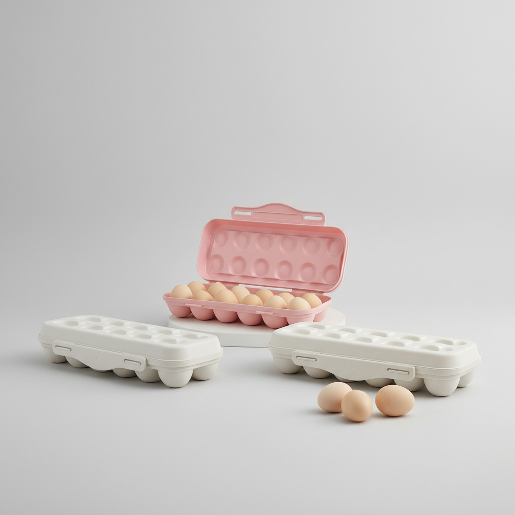 Tempat Telur Kulkas 12 Grid Wadah Penyimpanan Telur Plastik Tebal Egg Tray Minimalis Modern