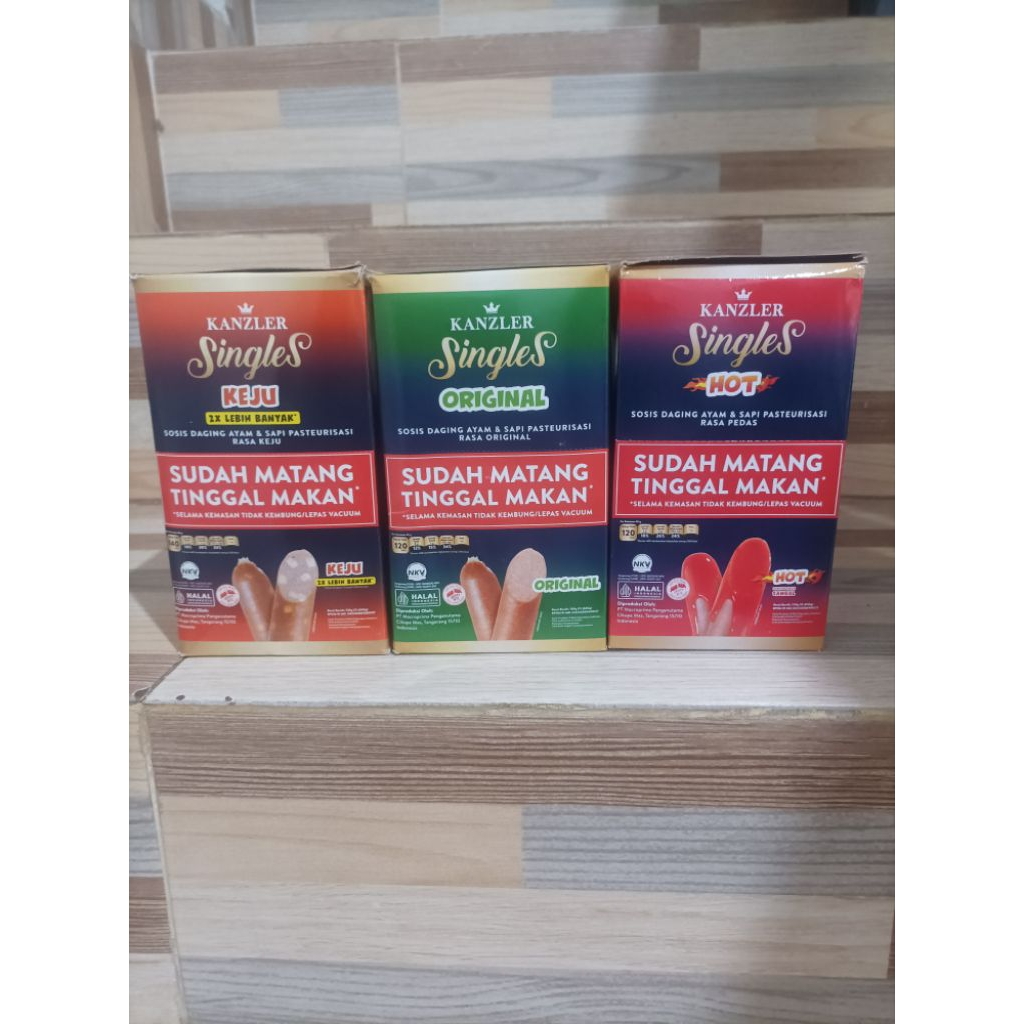 1 box ( 12pc) Sosis Kanzler Singles 65gr -hot-keju-original-gochujang-