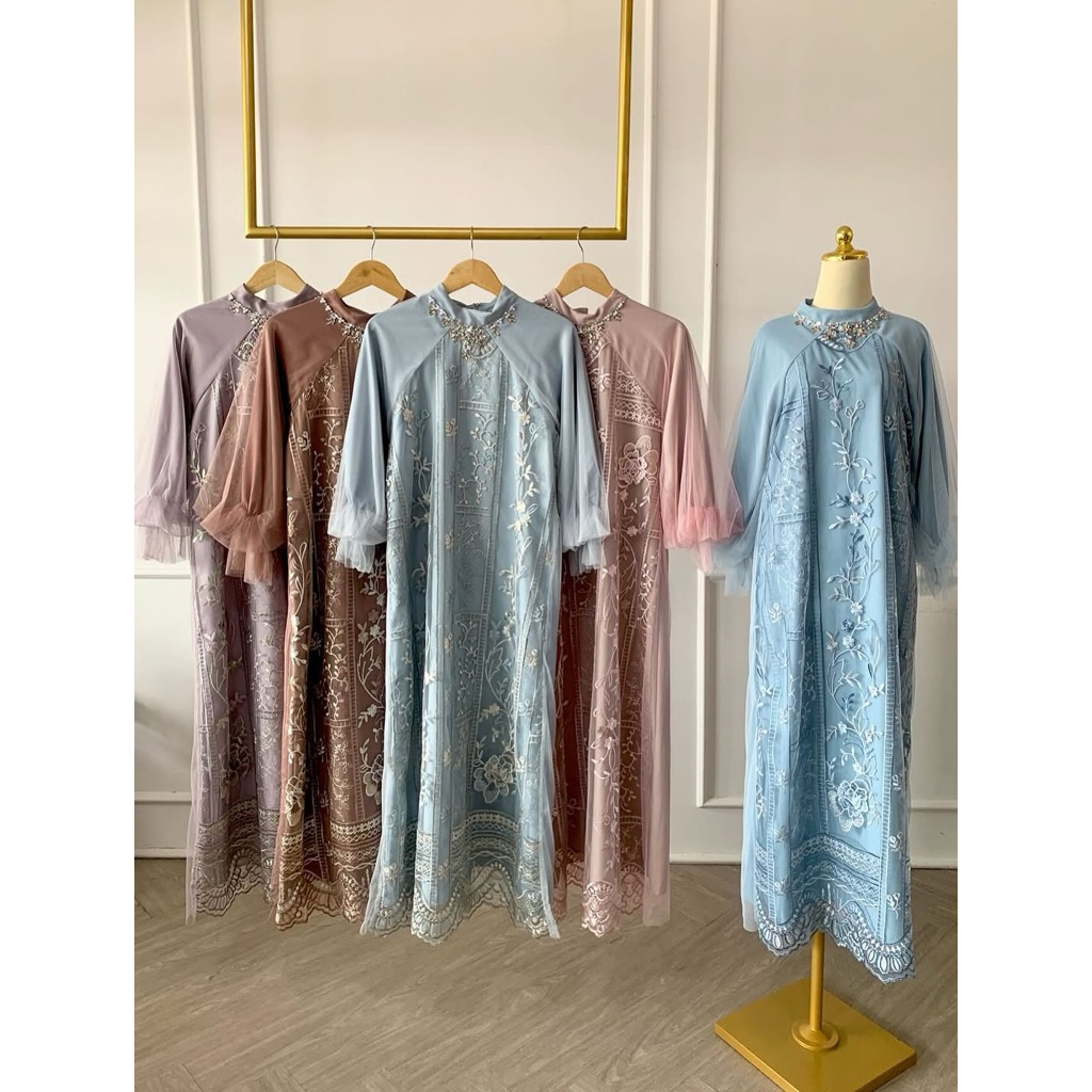 Dania brokat dress/ dress brokat/ dress lebaran/ baju lebaran