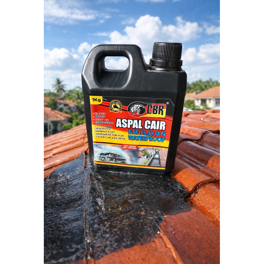 Lem Aspal Cair CBR 1kg 1 Kg Emulsi Anti Bocor dan Rembes Waterproof Waterproofing Pelapis Tambal Sen