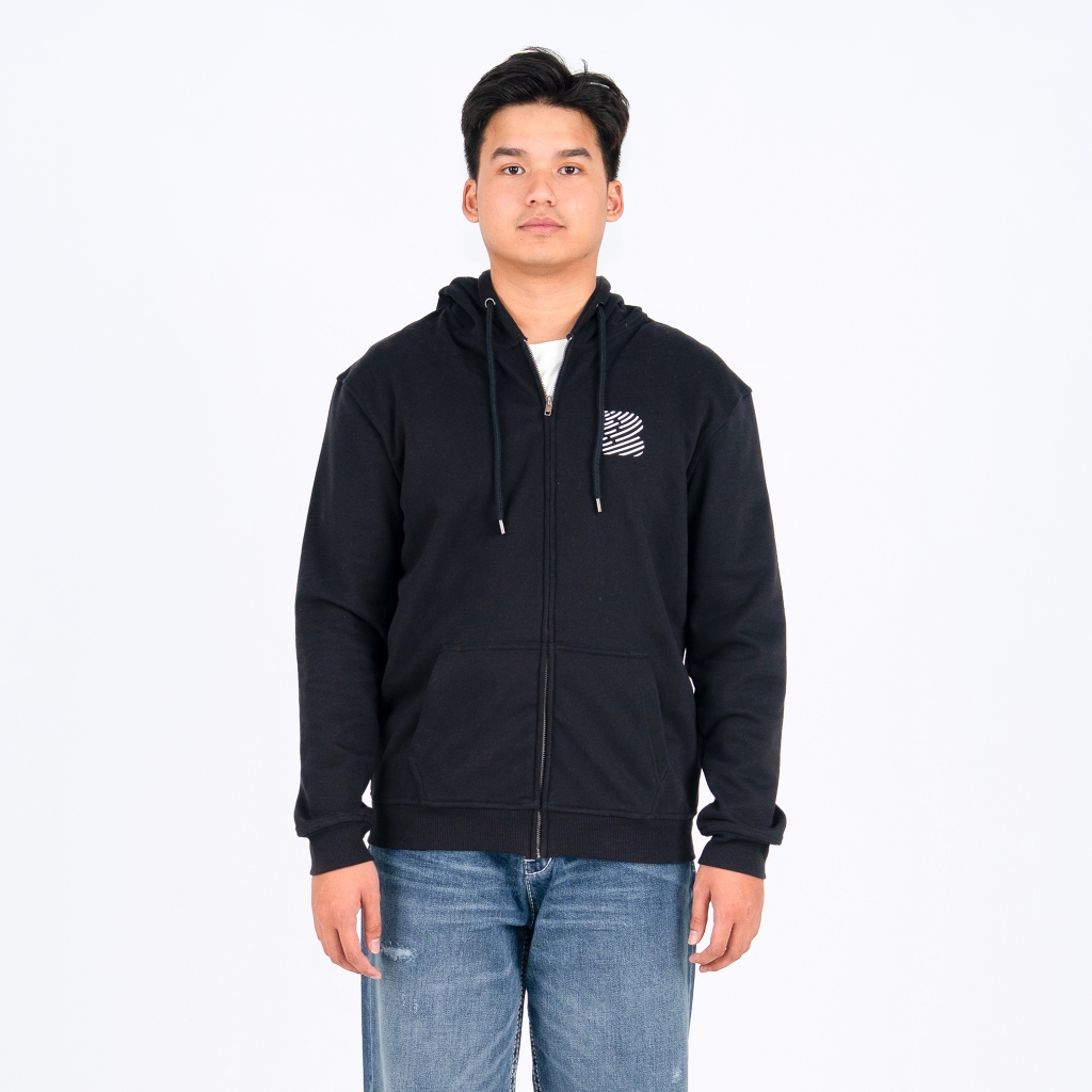 BENHILL Sweat Hoodie  Zipper Unisex  Black A743-222