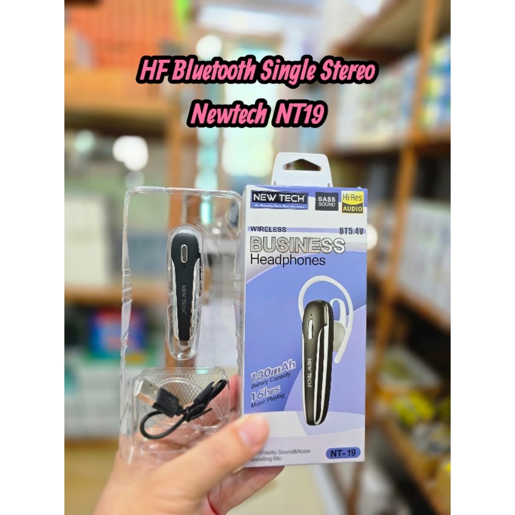 HF bluetooth Newtech NT 19 Handsfree Wireless Single Sport Stereo HF BT Suara Bagus Sudah Ditest