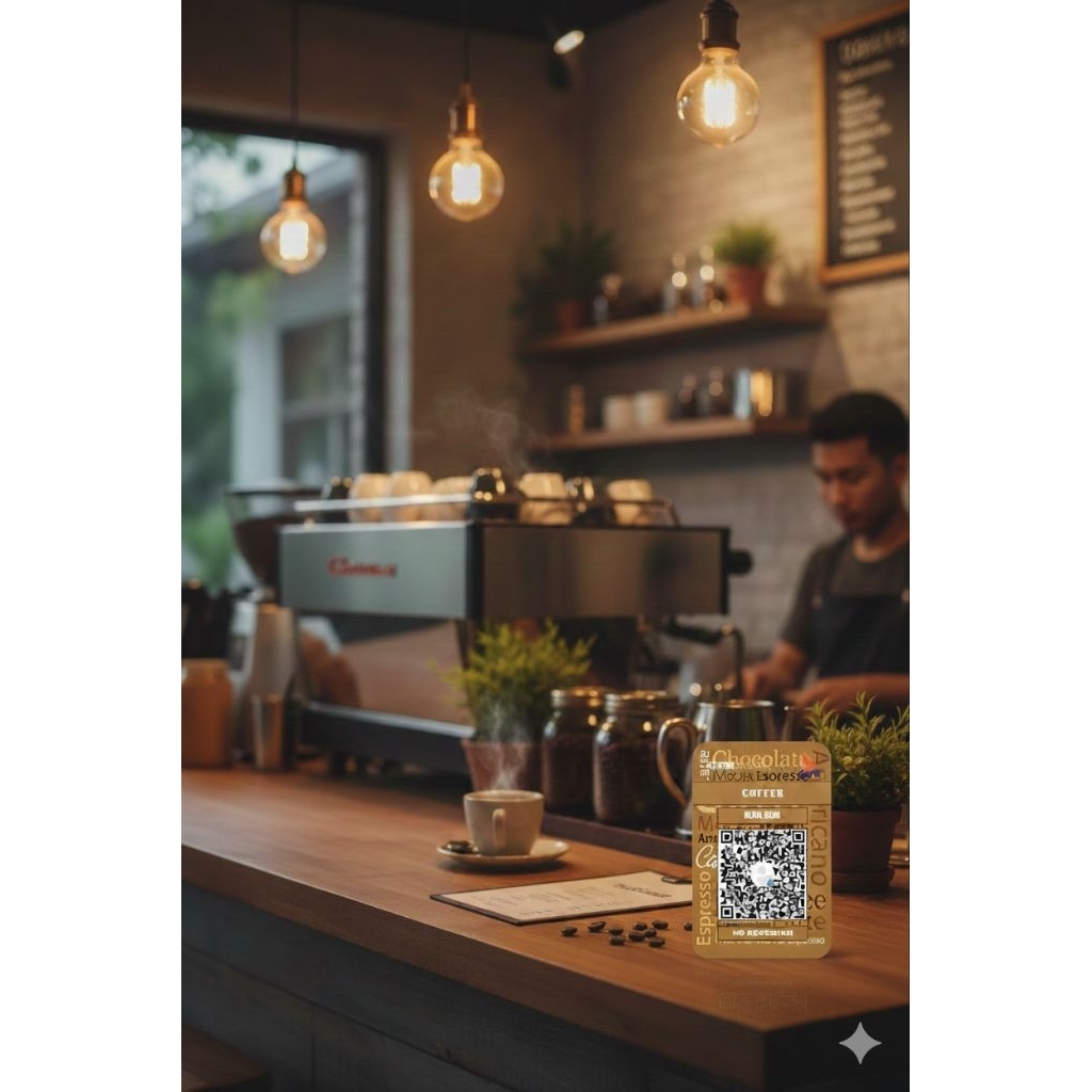 CETAK QRIS Aluminium Versi Coffe Shop/QRIS CUSTOM/QRIS AESTHETIC/QRIS MODERN/QRIS ALUMINIUM