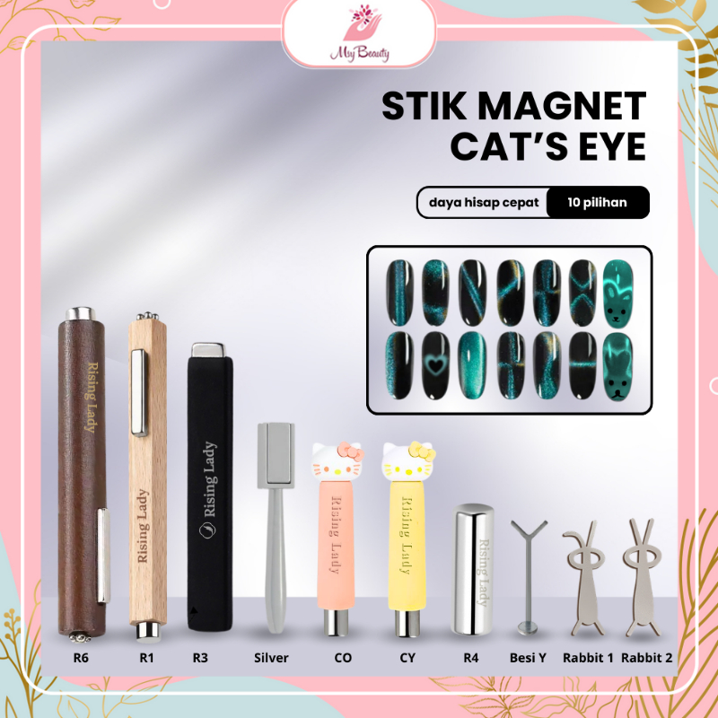 MSY Stick Magnet Nail Art Efek Cat Eyes/Magnet Bulat/Stick Magnet Hitam/Magnet Silver Cat Eye Nail A