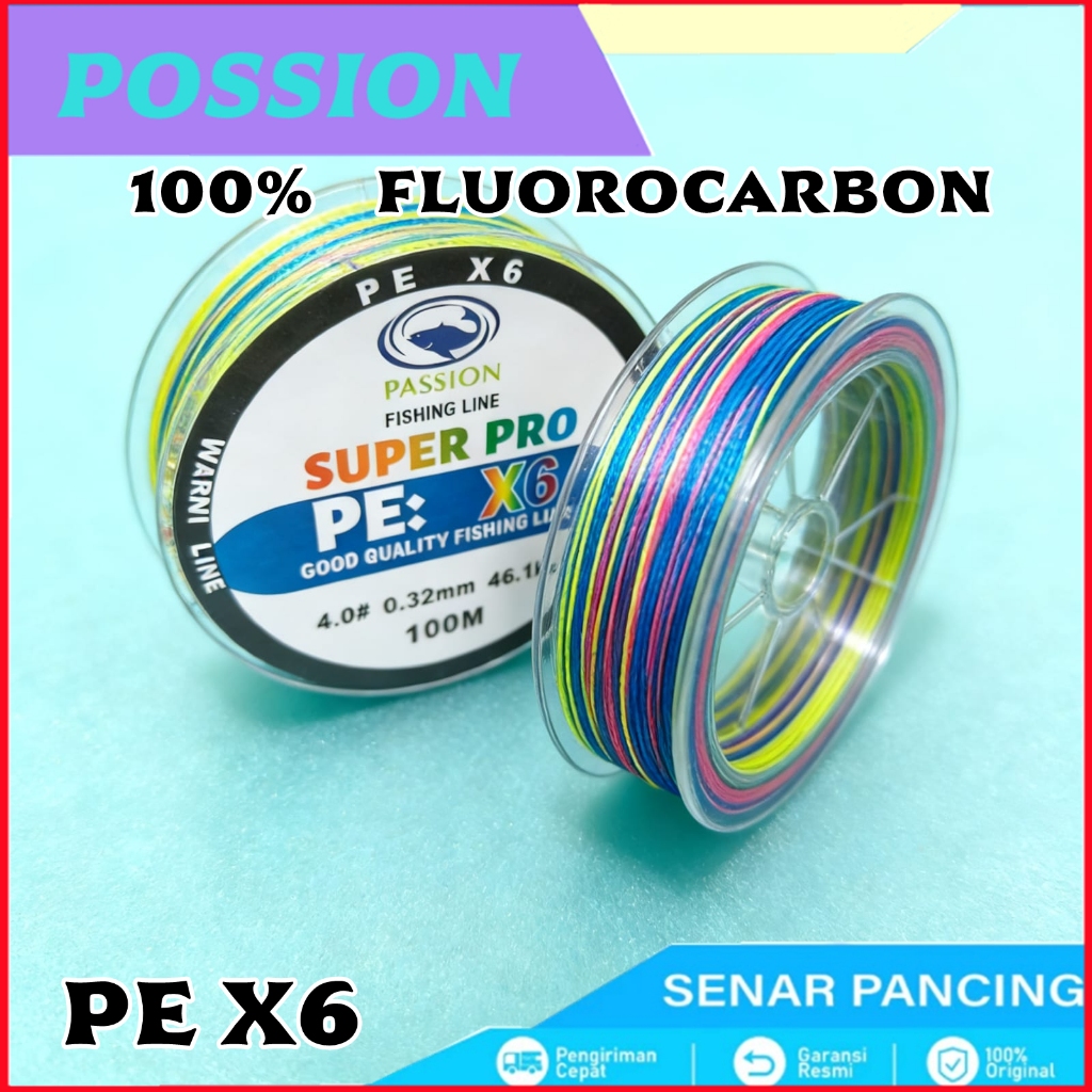 100M Tali Pancing PE X6 Tahan Abrasi Senar Pancing / Tali Pancing 100M Senar Pancing PE Sensar