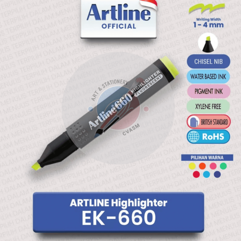 [1 PC] Stabilo Penanda Warna / Highlighter Penanda Buku Warna Warni High Quality Artline