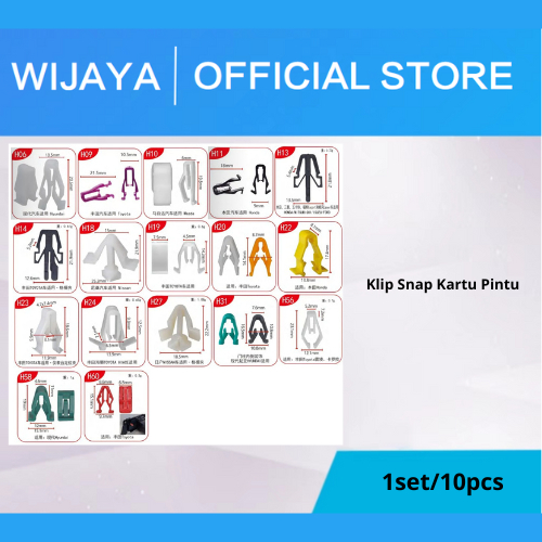 Klip Snap Kartu Pintu Pemasangan Otomatis Mobil 10PCS