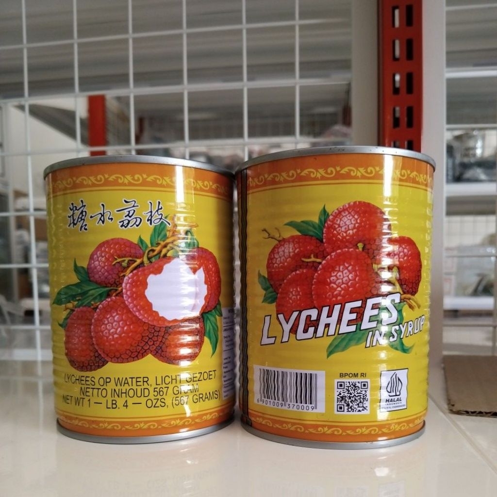 Leci Kaleng Sirup 567gr - Buah Leci Segar, Halal, Praktis