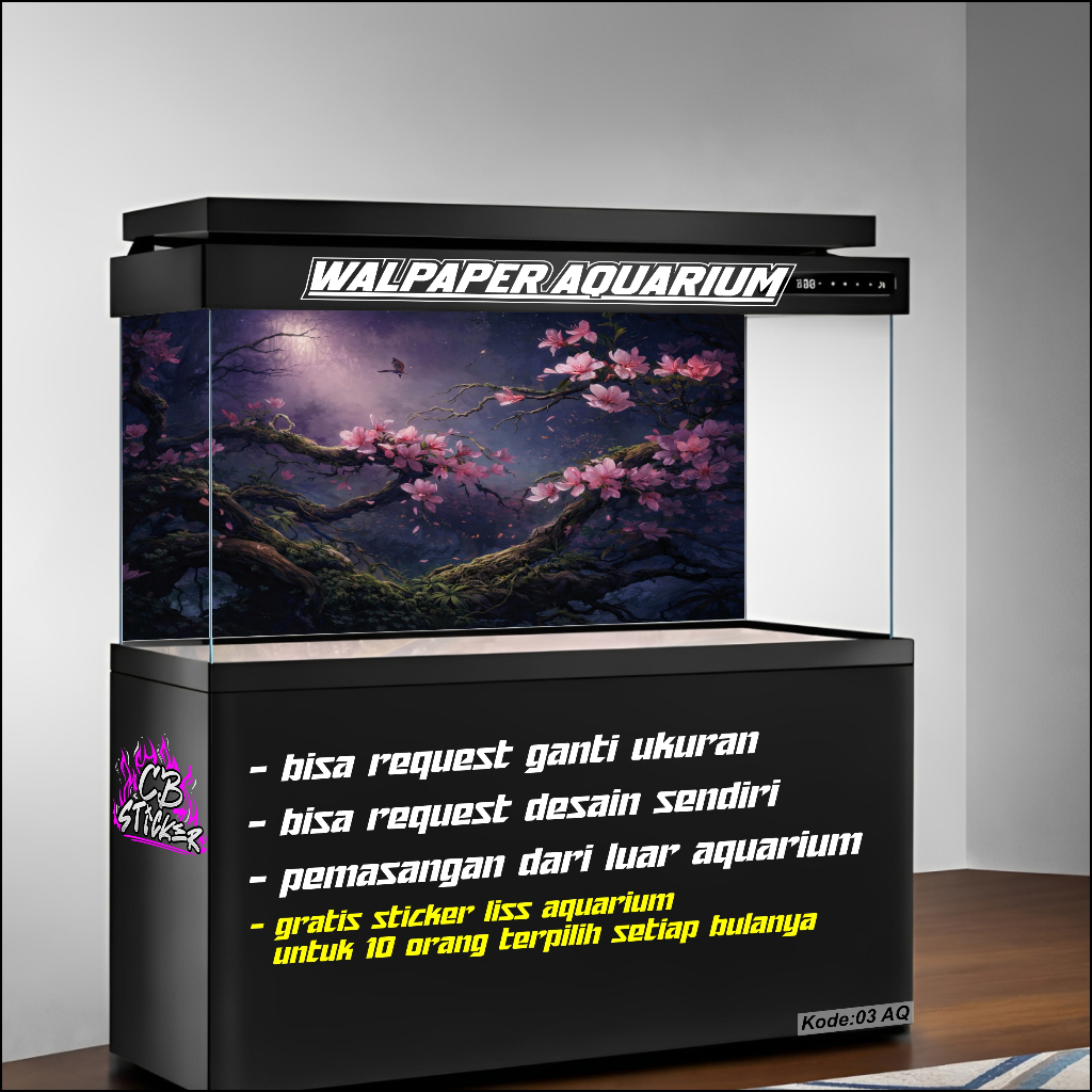 Sticker Aquarium Background Wallpaper Aquarium Motif Terbaru