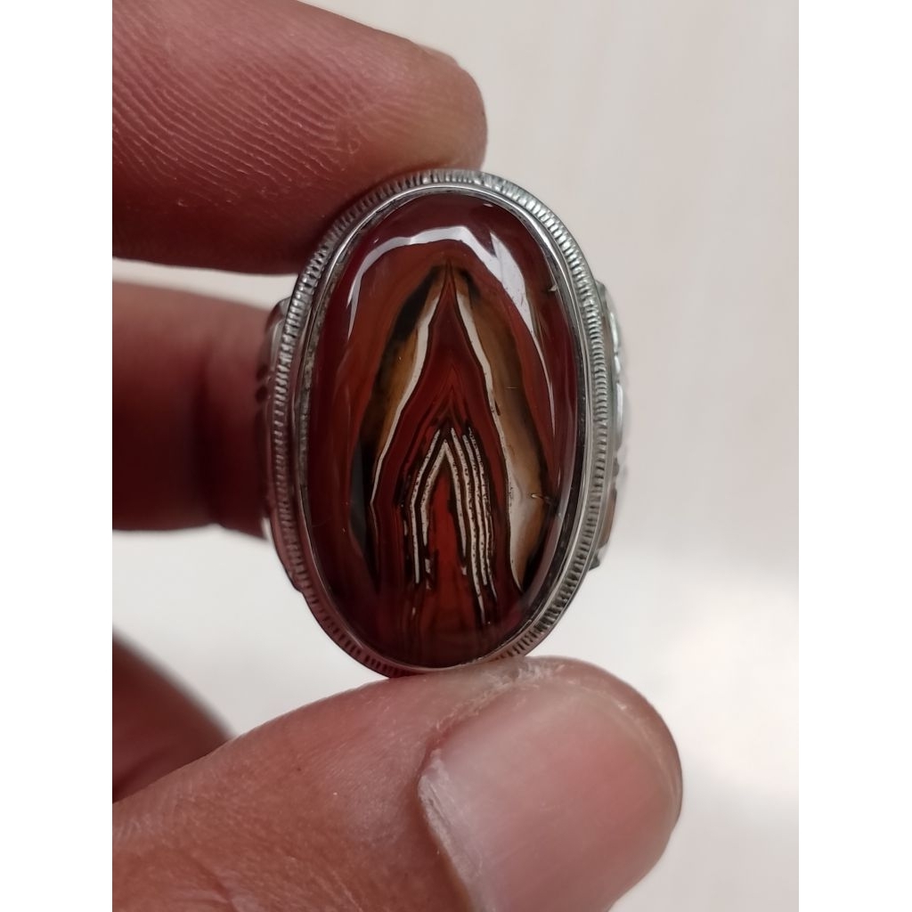 Batu Akik Junder Lawasan Ring Monel Pesanan