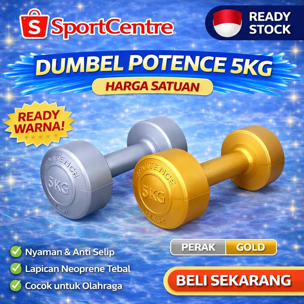 Potence Dumbell / Barbel Dumbel Plastik 5kg / Dumbell Plastik 5 kg