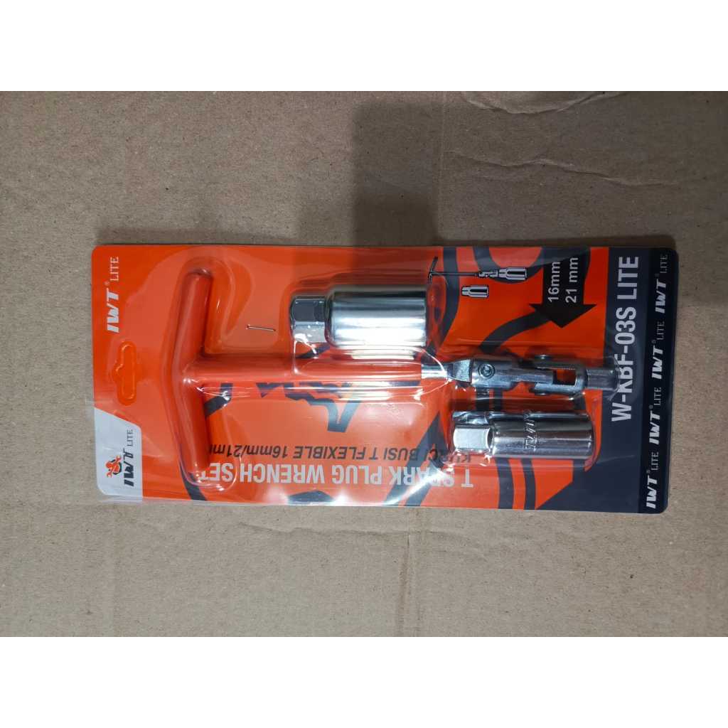 Iwt Lite Kunci busi 2in1 16 21 mm - Spark Plug - Kunci Busi T Fleksibel Flexible Wrench Set Sok Busi