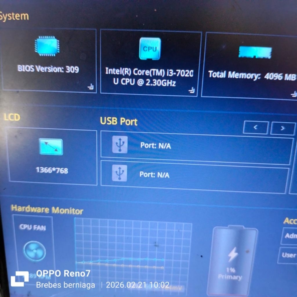 motherboard normal Asus x441u core i3 gen 7 baca deskripsi dulu