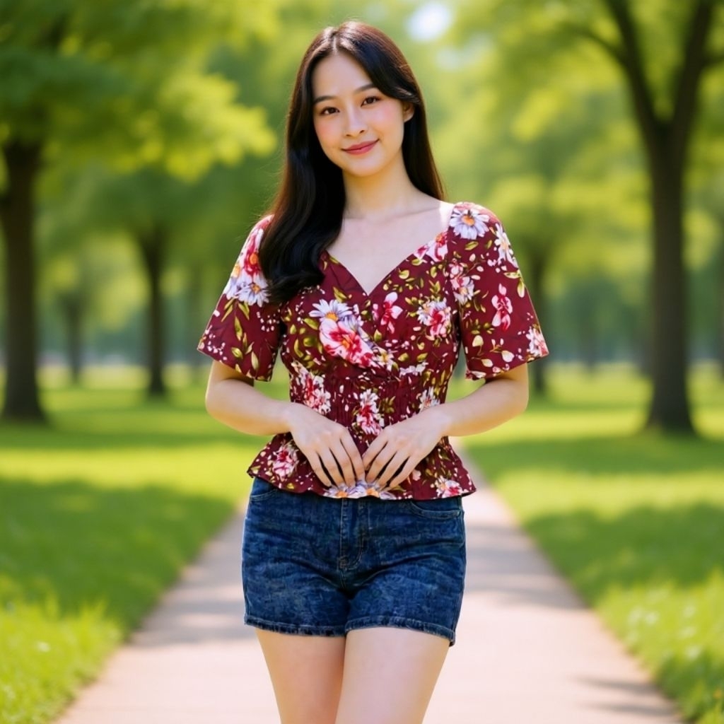 ATASAN CROP WANITA KERUT / BAJU SABRINA CROP /BAJU KERUT