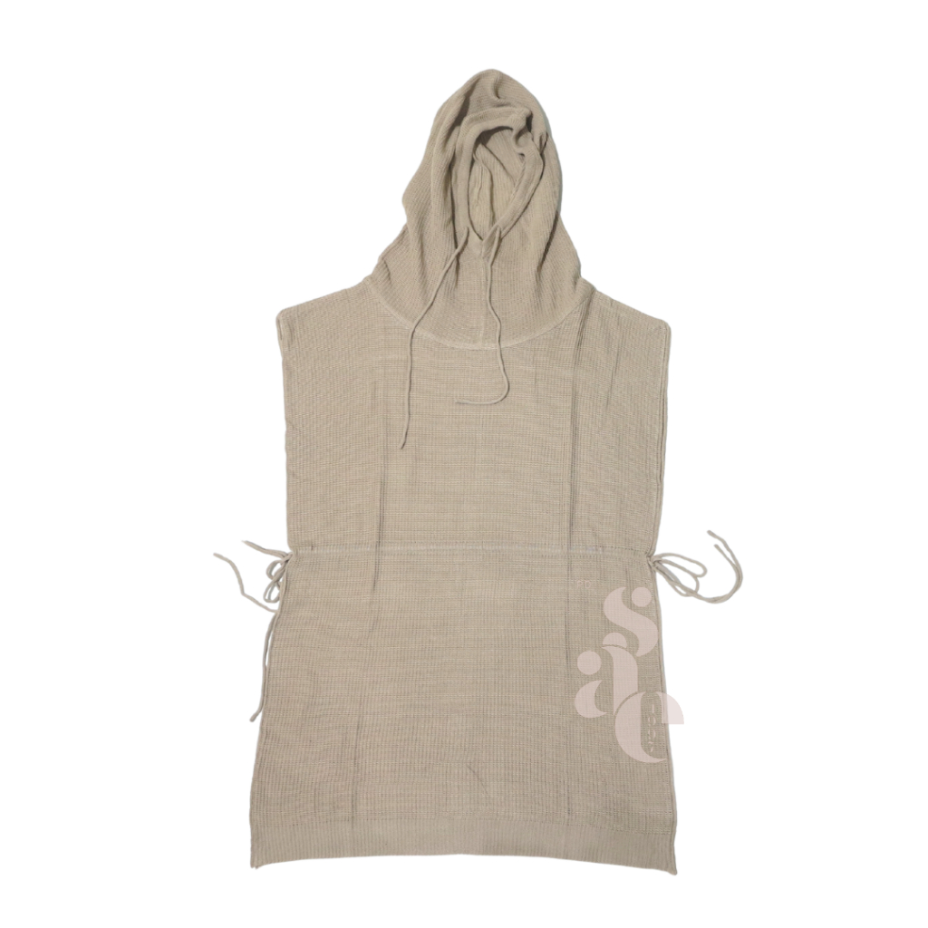 Outer Rajut Rompi Hoodie Tali Pinggir