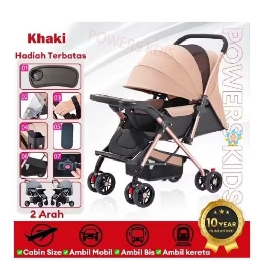 Stroller Bayi Lipat Travelling - BEIGE