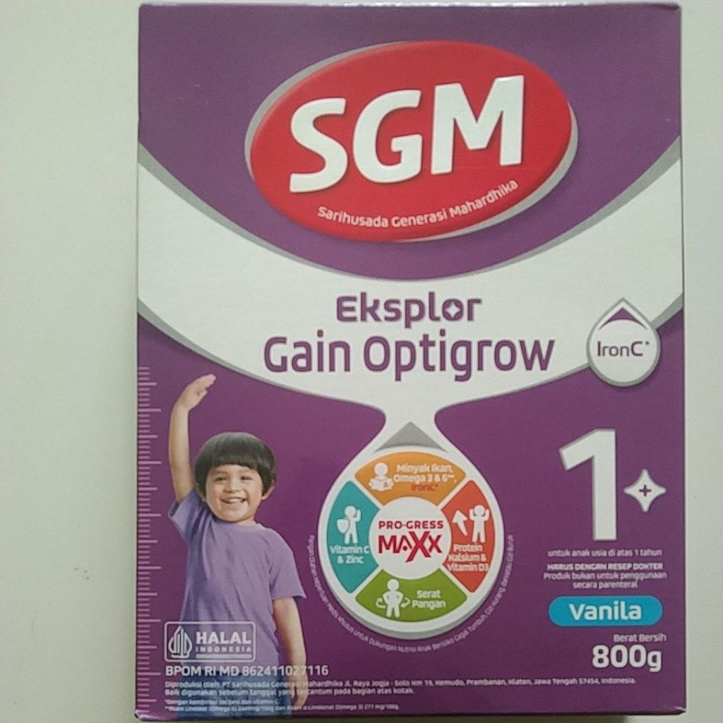 Susu Formula SGM Gain Optigrow 1+ 800g dengan Formula Tinggi Kalori