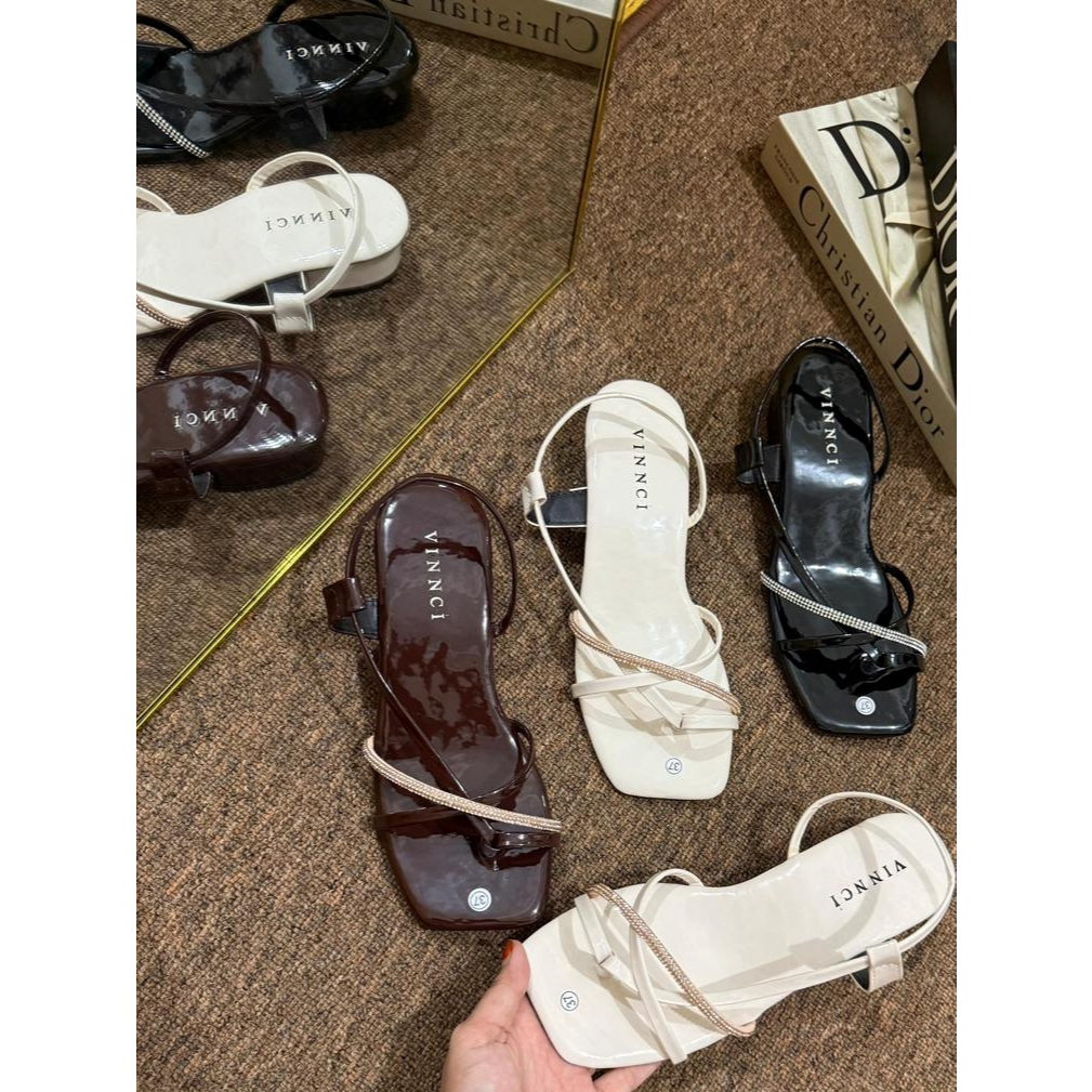 SANDAL HEELS VINCCI PREMIUM MUTIARA CANTIK HAK 3 CM