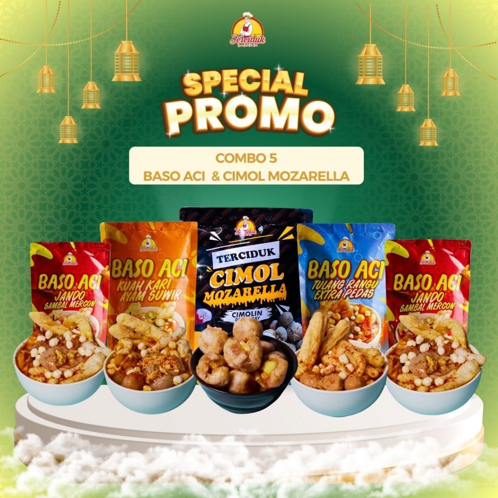 HAMPERS RAMADHAN BUNDLING 5 BUNGKUS TERCIDUK FOOD – BASO ACI JANDO, KARI AYAM, TULANG RANGU + CIMOL 