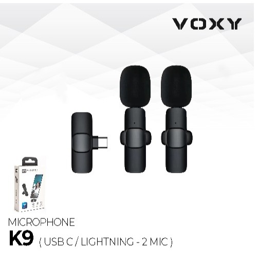 Mic klip on microphone wireless k9 dual mic type C tipe C UNTUK handphone ANDROID model 2 mic