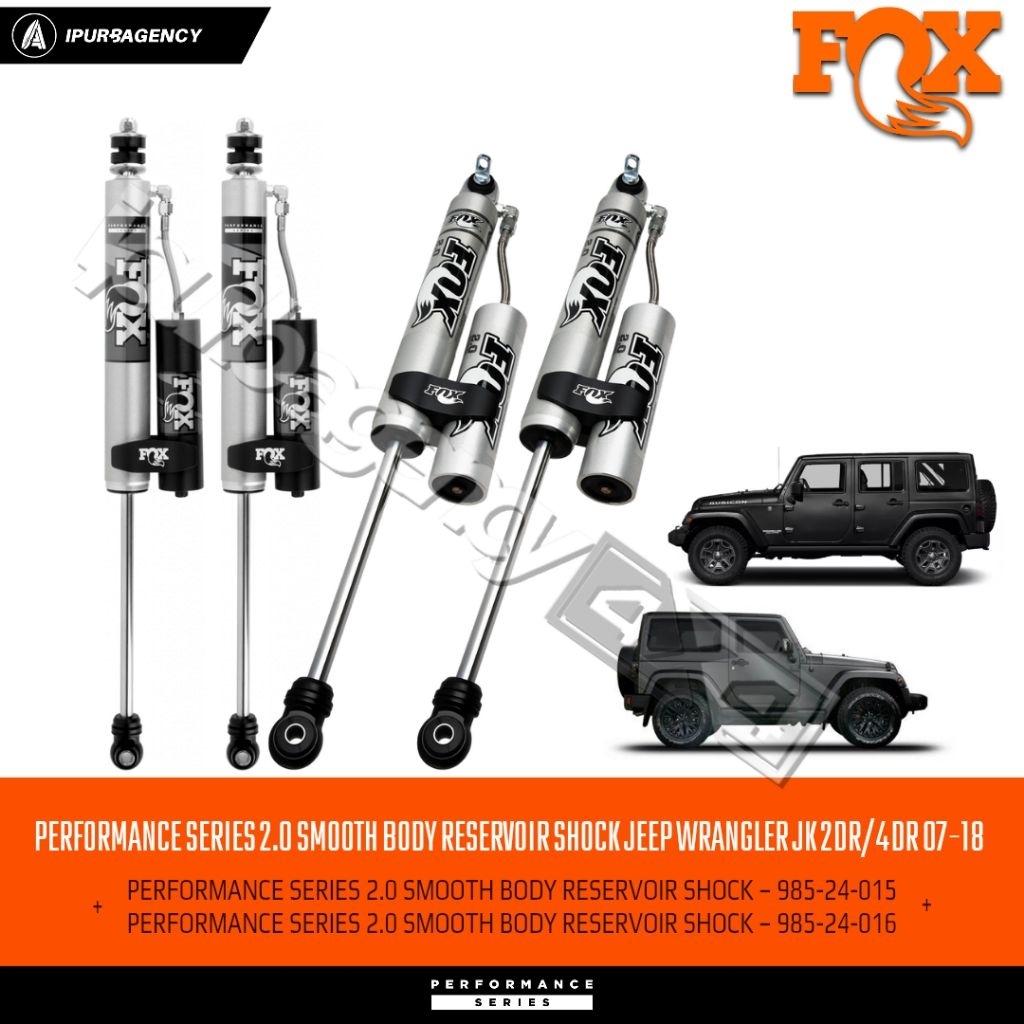 Fox Performance Series 2.0 Smooth Body Reservoir Shock JEEP Wrangler JK 2-DR/4-DR 2007-2018 (985-24-