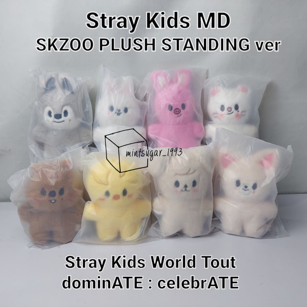 [ READY NEW SEALED ] SKZOO PLUSH STANDING - celebrATE [ Stray Kids World Tour MD Merch | Wolf Chan L