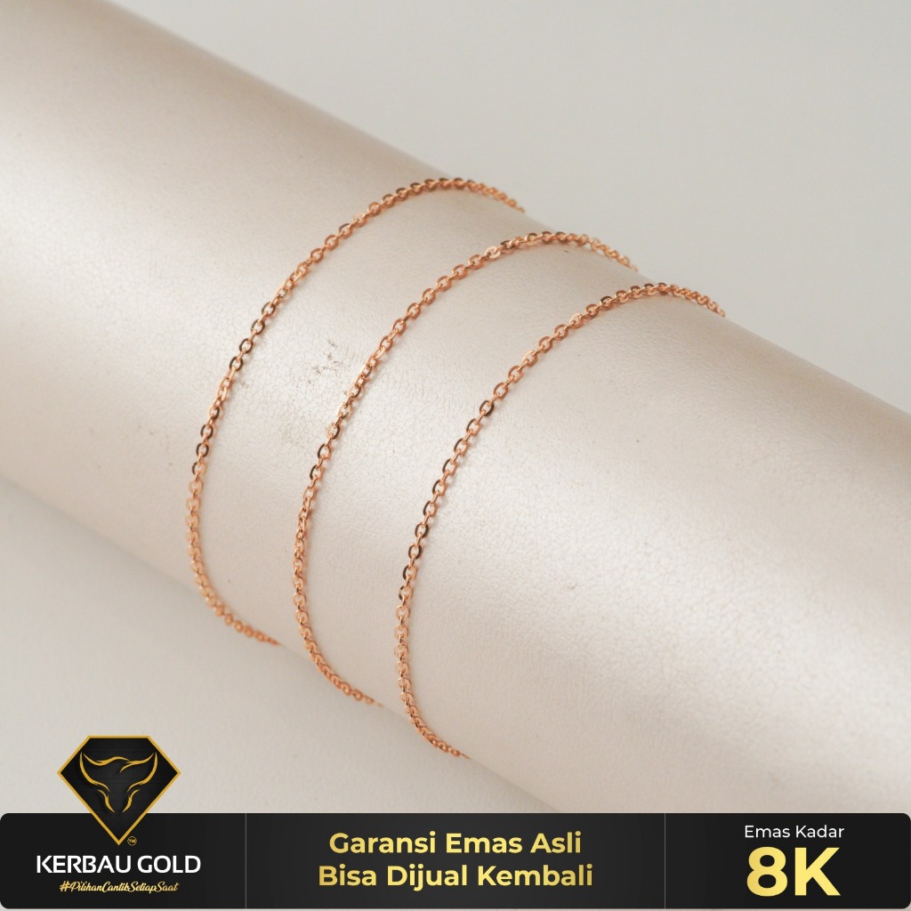 [Kerbau Gold] Gelang Emas Serut Polos 8K - Emas Asli 100%